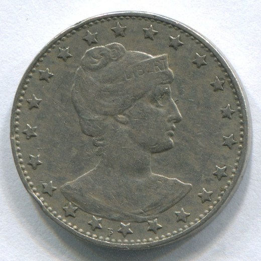 Монета Бразилии 100 рейс 1901 VF