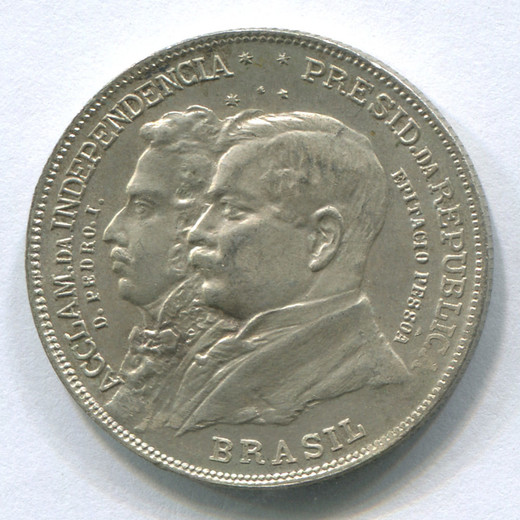 Монета Бразилии 2000 рейс 1922 UNC 100 лет независимости
