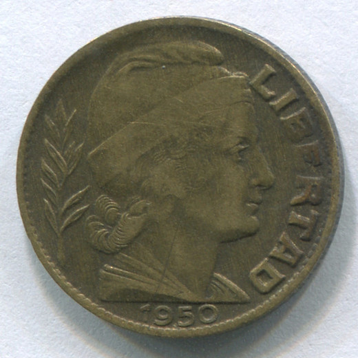 Монета Аргентины 5 сентаво 1950 VF