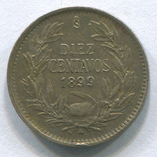 Монета Чили 10 сентаво 1899 GVF