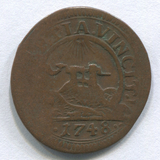 Монета Германии Вид-Нойвид 1/4 штюбера 1748 F