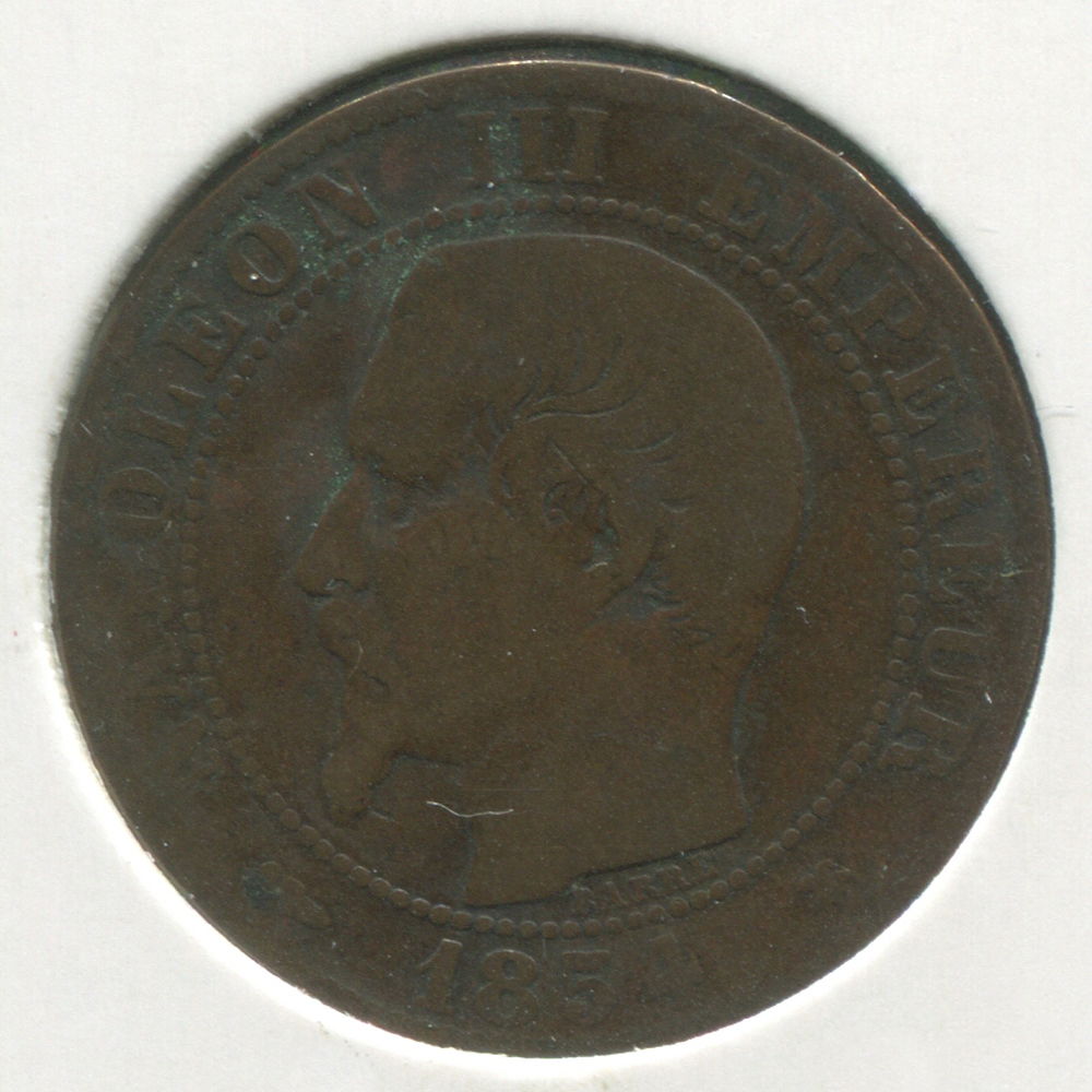 Французская монета 1854 года. Французские монеты 1933 года.